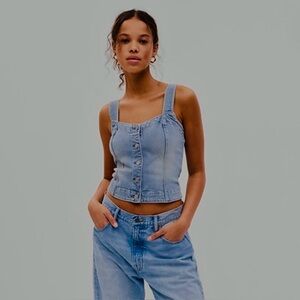 NWT gap denim bustier corset top size medium